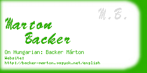 marton backer business card